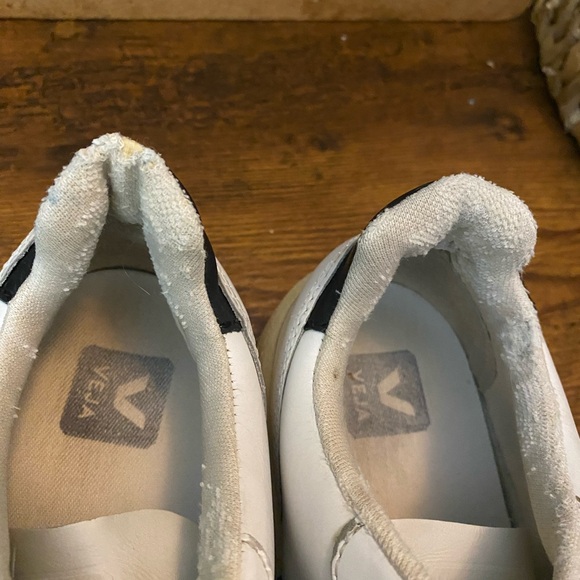 Veja V-10 Leather Sneakers White/Blue, Men's Size 8 - Picture 6 of 8